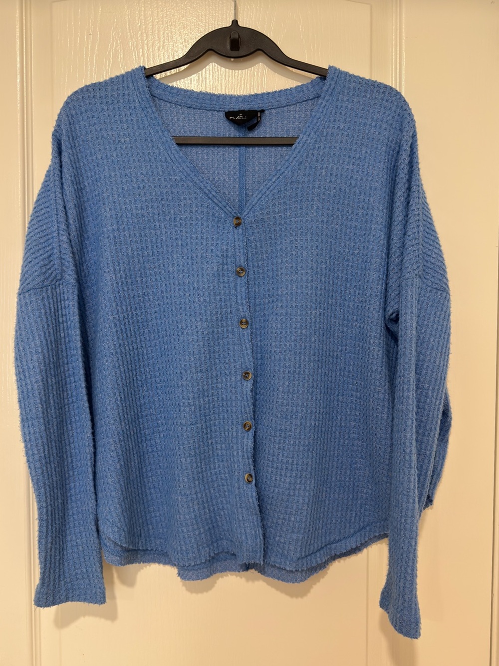 Urban Outfitters Soft Blue V-Neck Button Cardigan